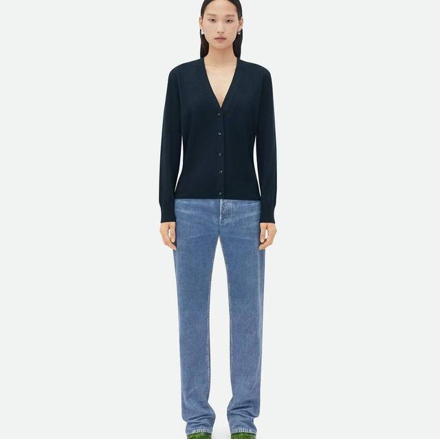 "Bv" Embroidery Wool Cardigan