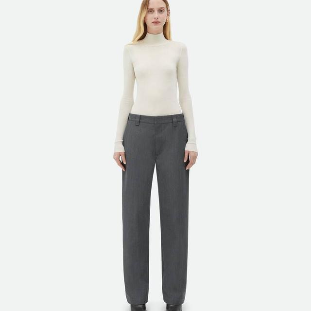 Bonded Wool and Cotton Tapered Pants