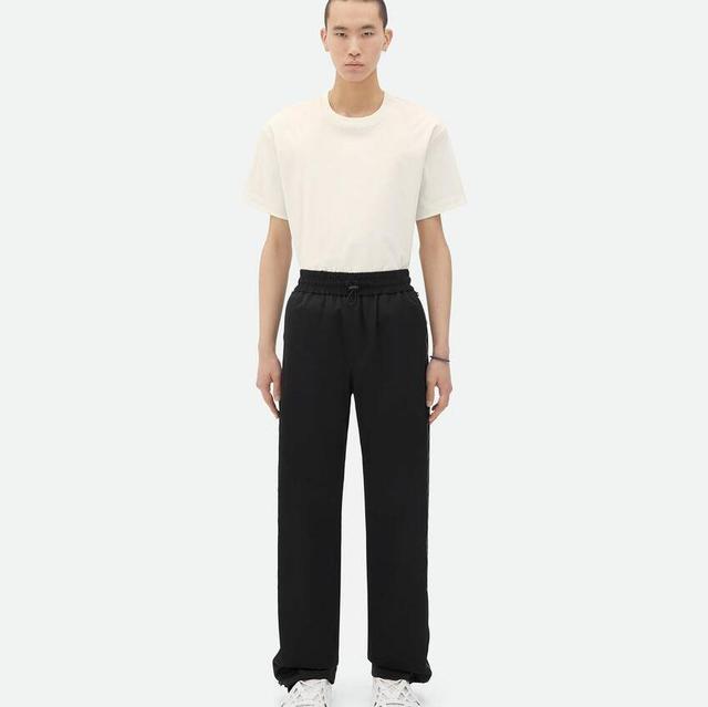 Contrasting Zipper Tech Nylon Pants