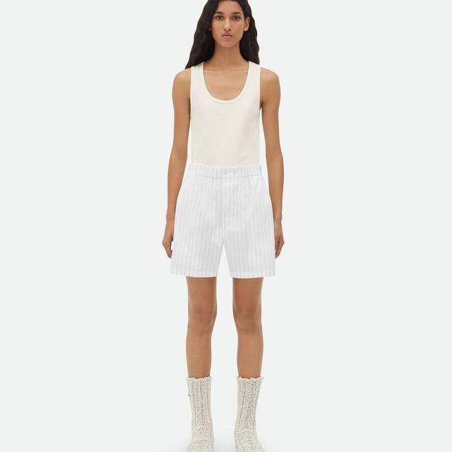 Cotton Pinstripe Shorts