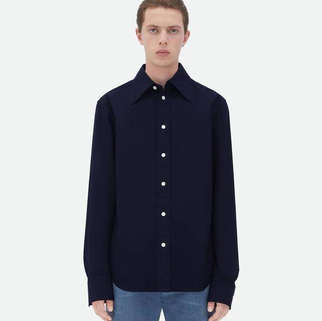 Cotton Shirt With Top Stitching
