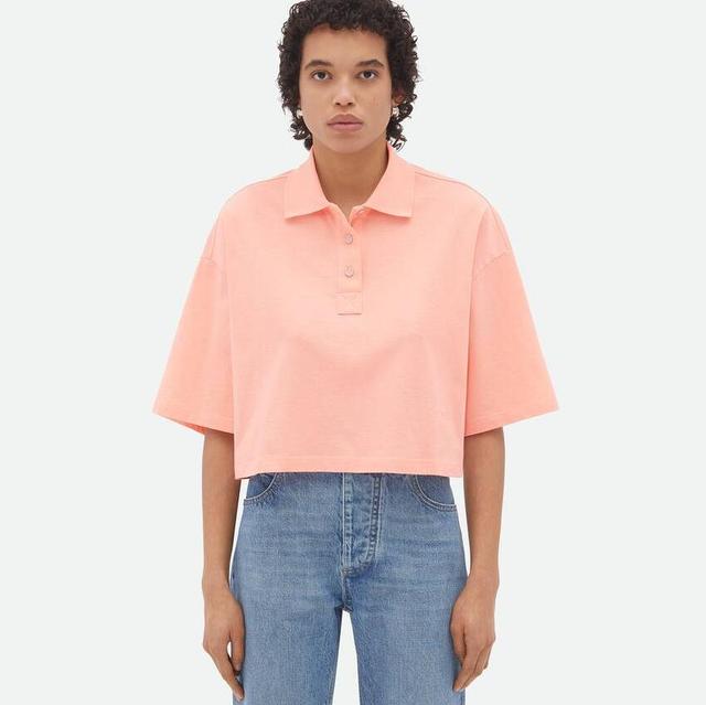 Cropped Cotton Piquet Polo