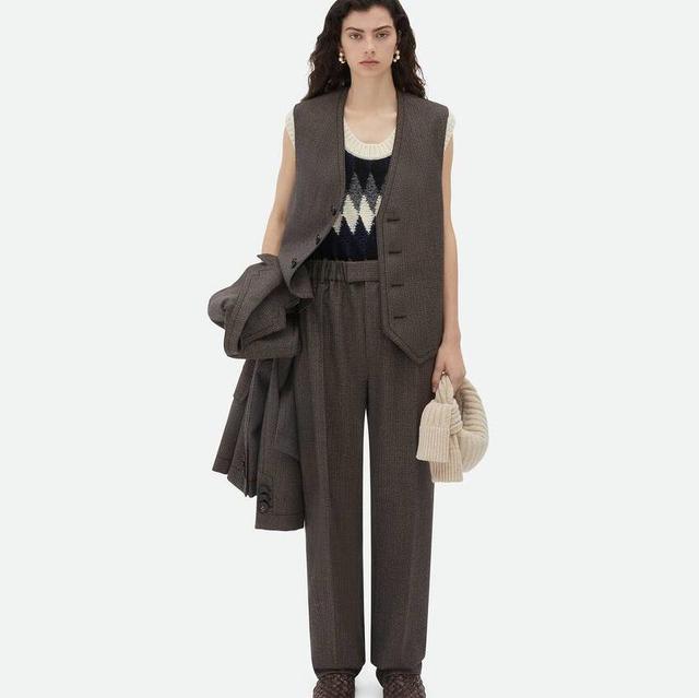 Houndstooth Wool Gilet With Label