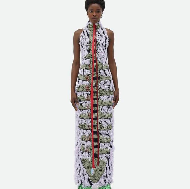 Jacquard Fringed Long Dress