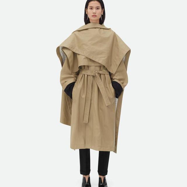 Leather Cape With Check Lining