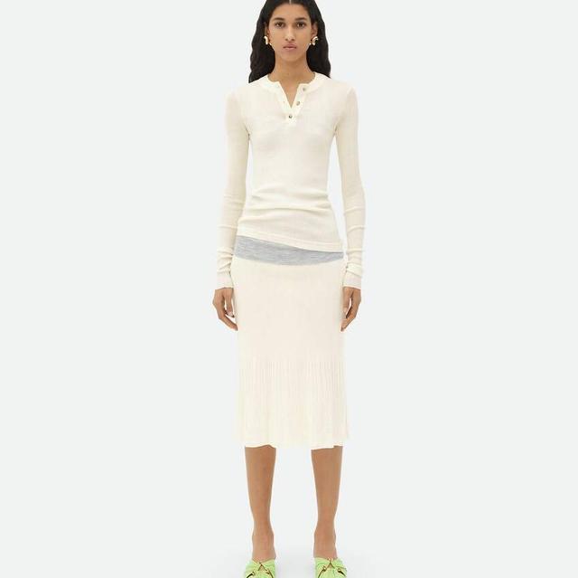 Light Wool Midi Skirt