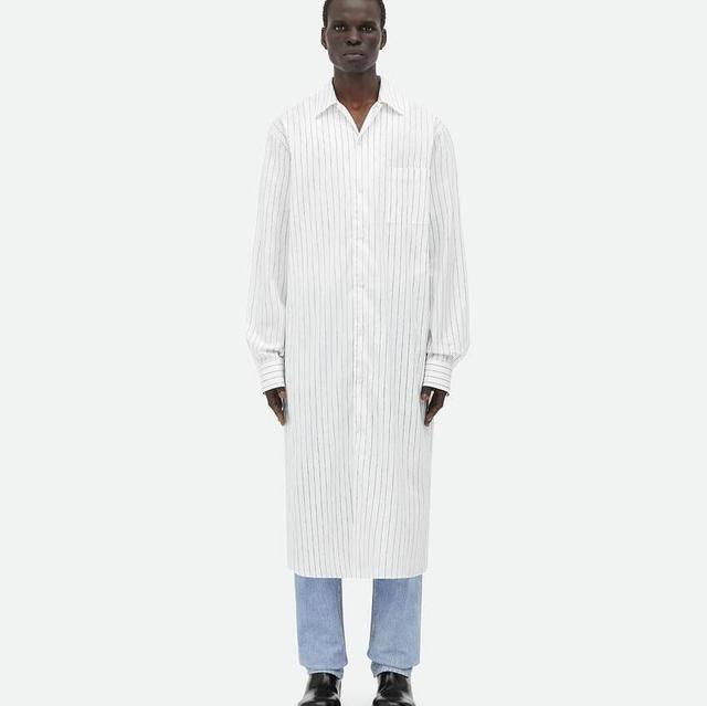 Pinstripe Poplin Long Shirt