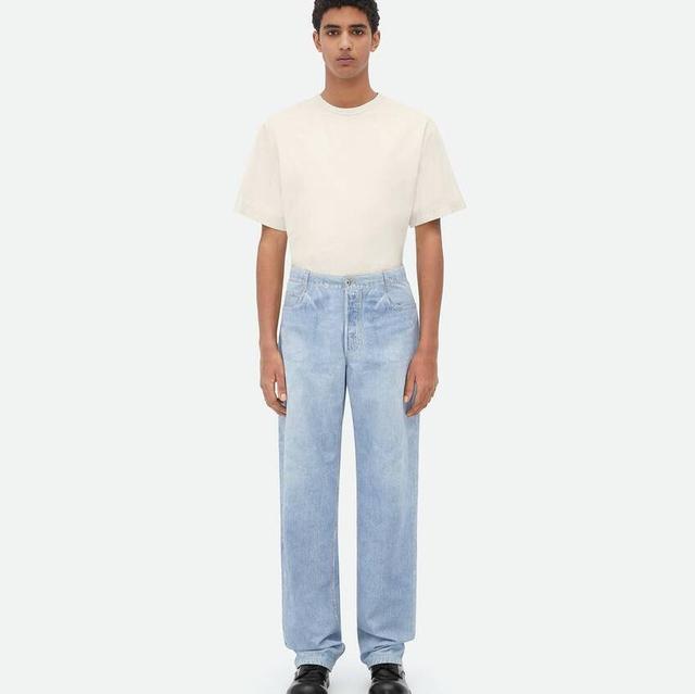Printed Leather Wide Leg Denim