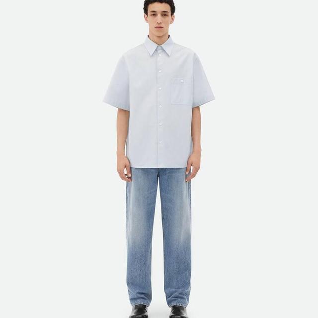 Short-Sleeved Cotton Canvas Shirt