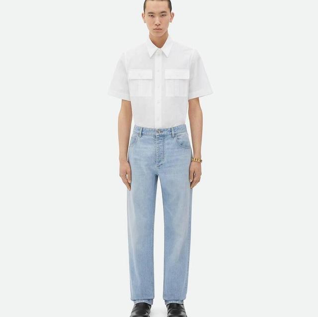 Straight Leg Light-Bleached Denim