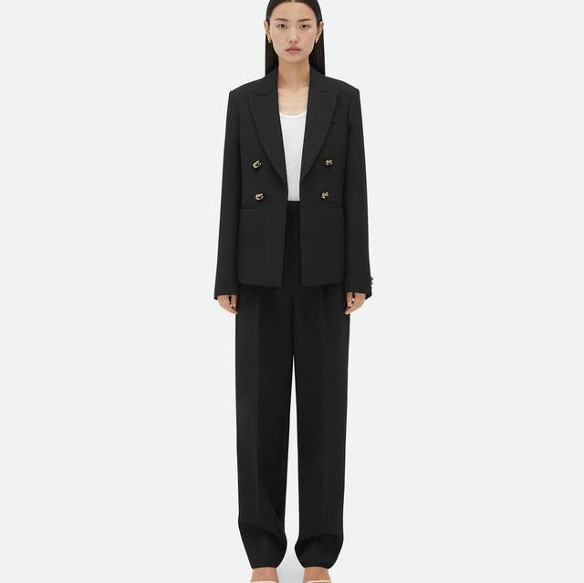 Wool Twill Jacket With Knot Buttons