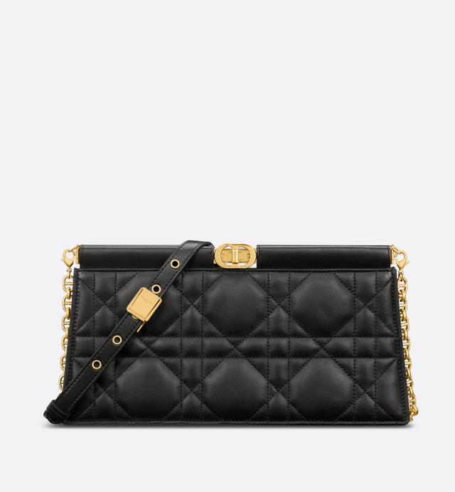 Dior Caro Colle Noire Clutch With Chain