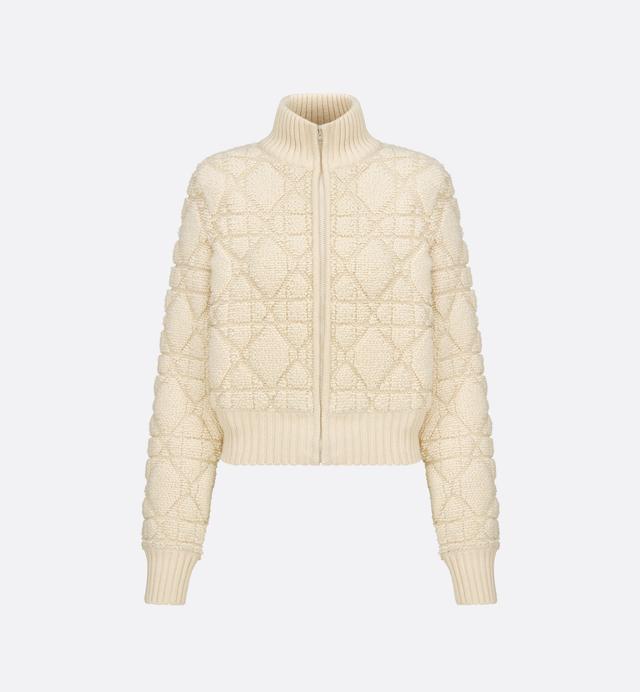 Macrocannage Zipped Cardigan