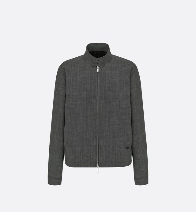 Micro-Houndstooth Harrington-Shaped Blouson