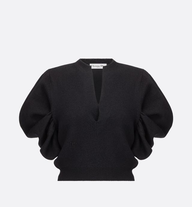 Short-Sleeved Draped Sweater