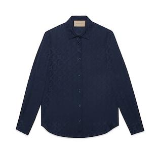 Anchor Silk Jacquard Shirt and Bra Set