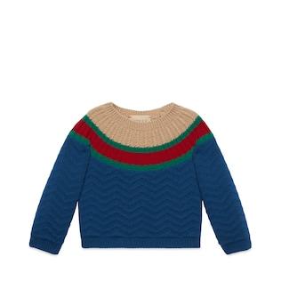 Baby Cable Stitch Rib Wool Sweater