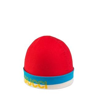 Baby Cotton Hat With Gucci Print