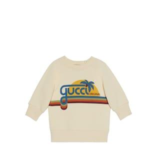 Baby Cotton Sweatshirt With Gucci Print