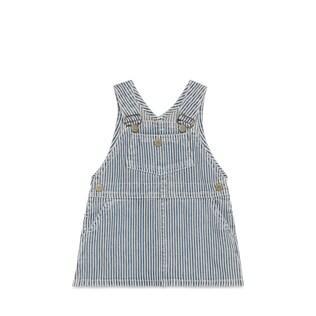 Baby Striped Denim Dungaree Dress