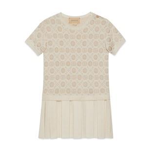 Children's Double G Geometric Wool Dress