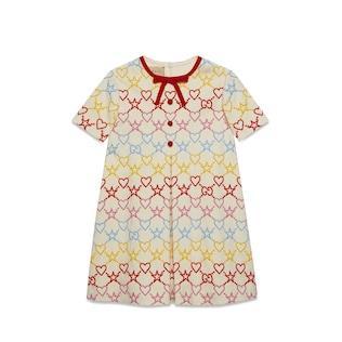 Children's Gg Hearts Viscose Dress