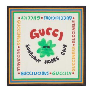 Children's Gucci Four-Leaf Clover Cotton Scarf