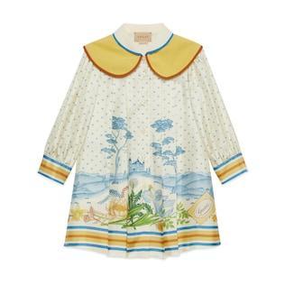 Children's Printed Silk Dress