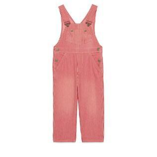 Children's Striped Denim Dungarees