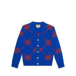 Children's Wool Cardigan With Intarsia