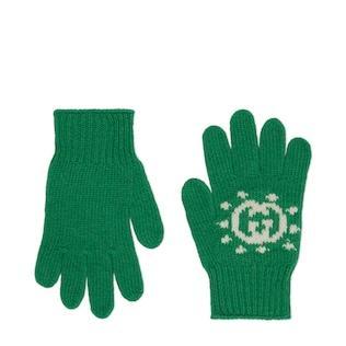 Children's Wool Gloves With Intarsia