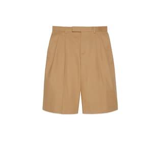 Cotton Canvas Shorts With Embroidery