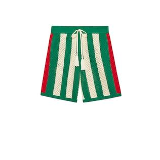 Cotton Crochet Striped Shorts