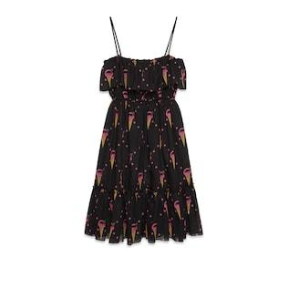 Cotton Dress With Gucci Ice Cream Print
