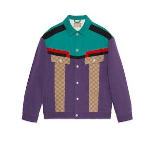 Cotton Drill Jacket With Gg 
