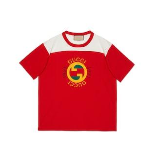 Cotton Jersey T-Shirt With Gucci Print