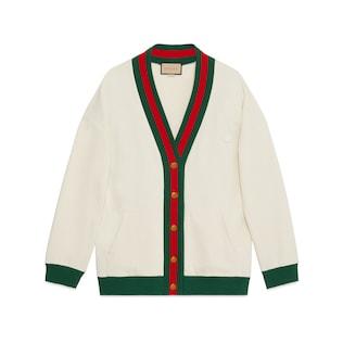 Cotton Jersey Cardigan With Web