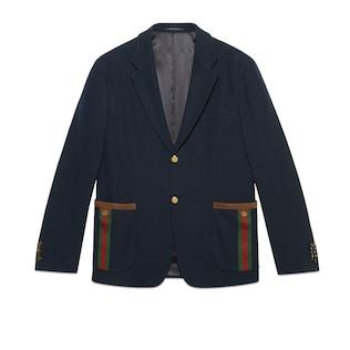 Cotton Jersey Jacket With Web
