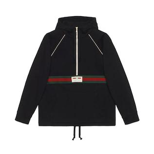 Cotton Jersey Sweatshirt With Web