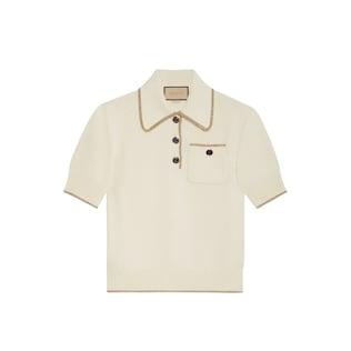 Cotton Lamé Knit Polo Shirt