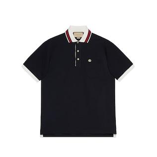 Cotton Piquet Polo With Double G