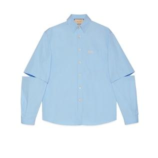 Cotton Poplin Shirt With Embroidery