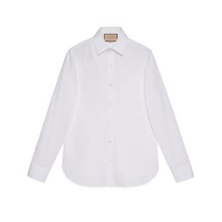 Cotton Shirt With Double G Embroidery