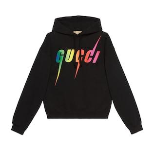 Cotton Sweatshirt With Gucci Blade Print