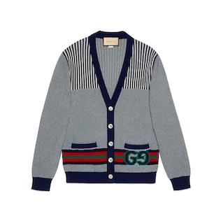 Cotton Wool Cardigan With Gg