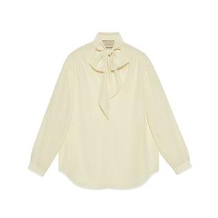 Crêpe Satin Shirt With Neck Tie