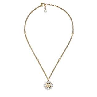 Crystal Double G necklace 