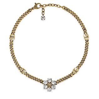 Crystal Double G necklace