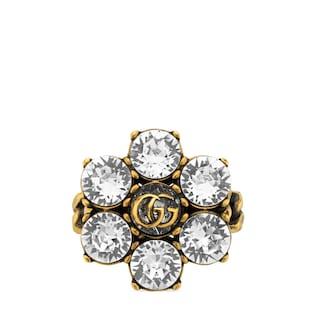 Crystal Double G ring