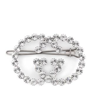 Crystal Interlocking G hair clip